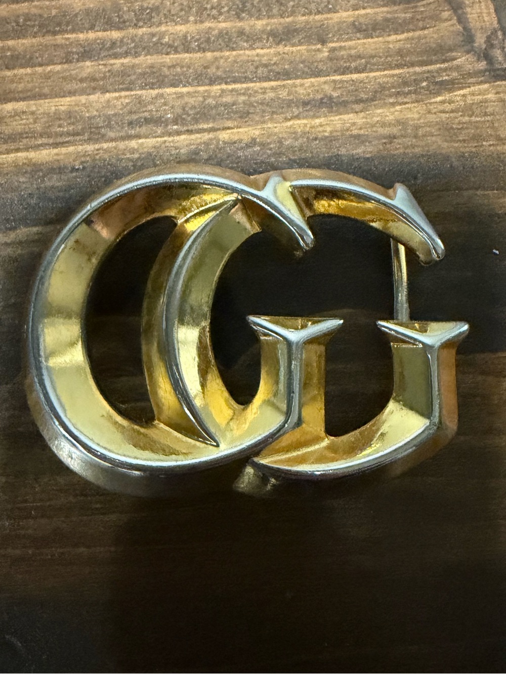 Gucci Vintage Gold Plated Double G Logo Belt Buckle. - Picture 2 of 13